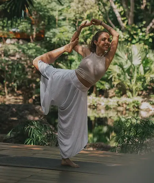 An ancient Mayan pyramid surrounded by jungle.